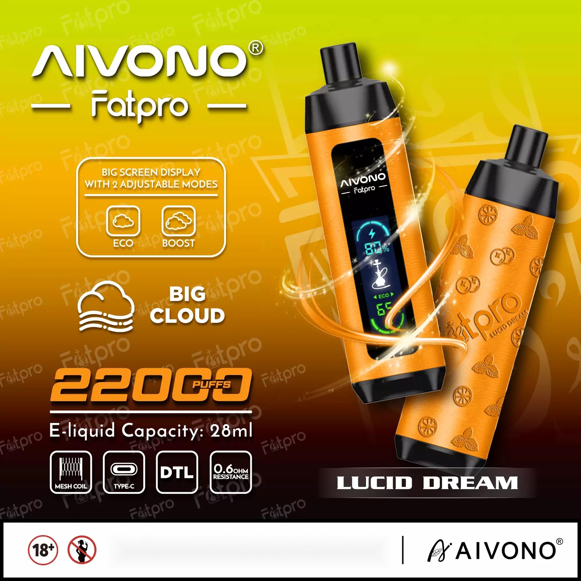 AIVONO vape Fatpro 22000 Puffs 22k Disposable Vape 1_AIVONO-Fatpro-22000