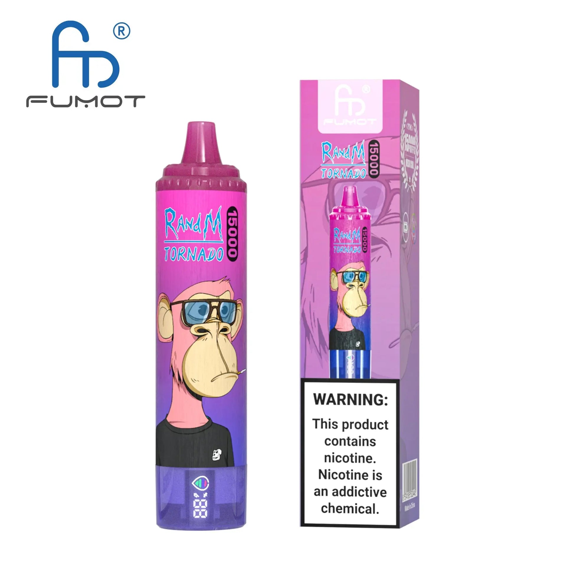 FUMOT RANDM TORNADO 15000 VAPE DEVICE WITH BATTERY AND EJUICE DISPLAY RandM Vape