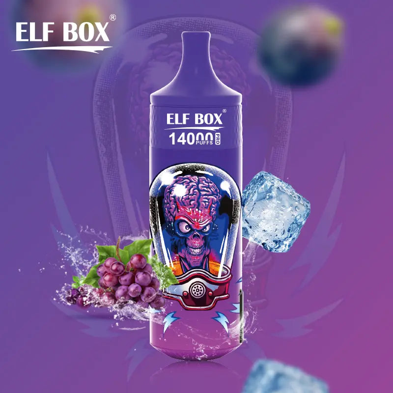 ELF BOX  RGB14000 pro Puffs Disposable Vape   Grape-Ice-5