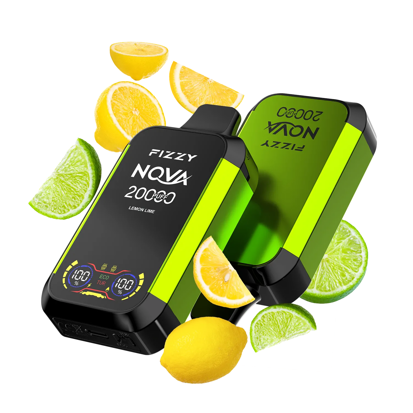 Fizzy Nova 20000 Puffs Disposable Vape 12 flavors  LEMON-LIME_png