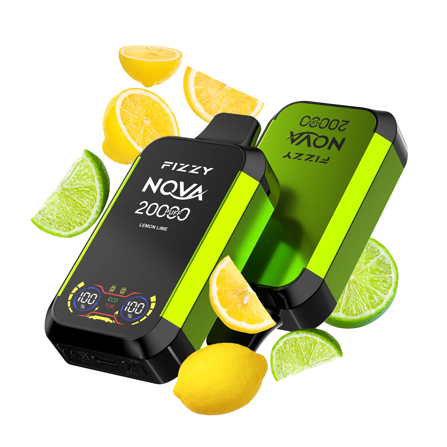 Fizzy Nova 20000 Puffs Disposable Vape 12 flavors  LEMON-LIME_png