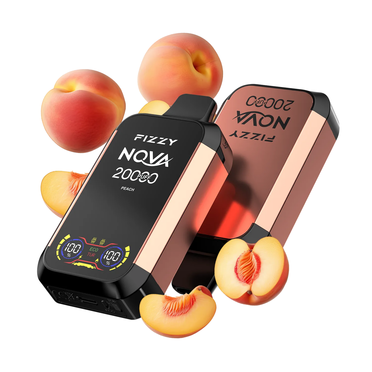 Fizzy Nova 20000 Puffs Disposable Vape 12 flavors  PEACH_png