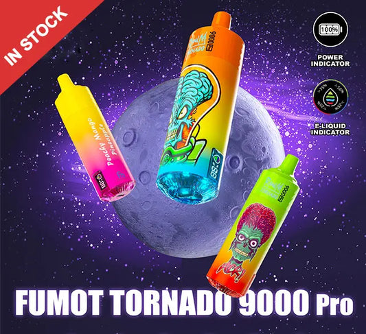 RANDM TORNADO 9000 PRO VAPE DEVICE WITH BATTERY AND EJUICE DISPLAY 9000 PUFF VAPE(52 TASTES, FREE SHIPPING) RandMvape