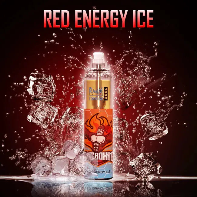 RandM Tornado 7000 Puffs Disposable Vape—RED ENERGY ICE🍹🧊 RandM Tornado Vapes