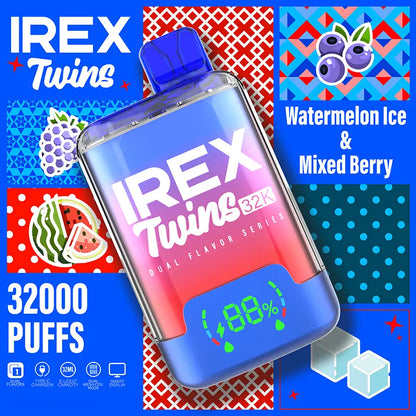 IREX Twins 32k puffs Disposable Vape    Watermelon-IceMixed