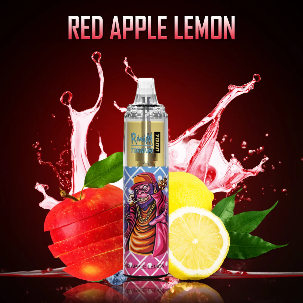 RandM Tornado 7000 Puffs Disposable Vape—RED APPLE LEMON🍎🍋