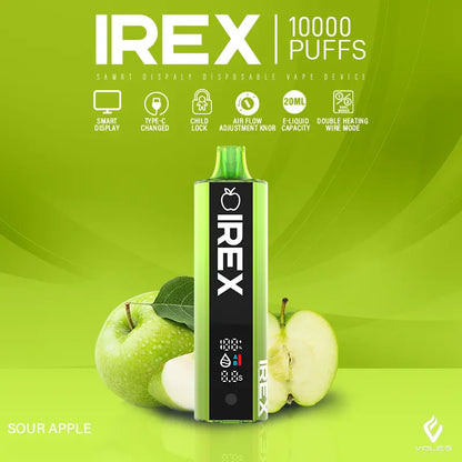 IREX 10000 PUFFS Disposable Vape 12 flavors to choose from  sour-apple